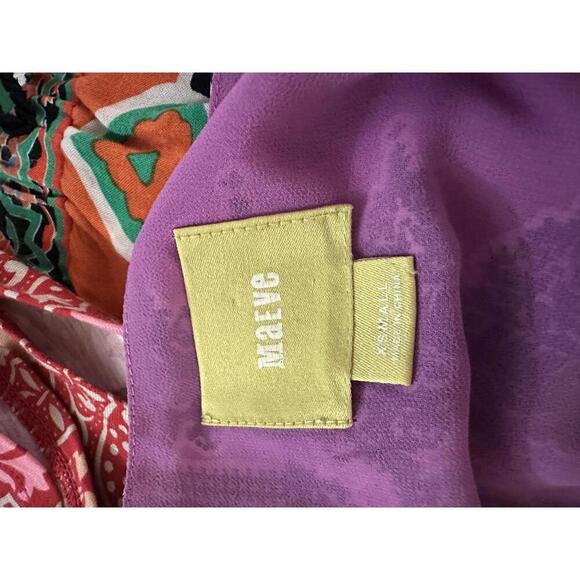 Anthropologie Maeve Annas boho purple flowy silk chiffon maxi dress Size XS - Picture 9 of 9